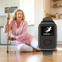 Montre connectée 4G pour personnes âgées avec alarme de chute, appel SOS, suivi GPS, carte SIM, suivi du sommeil et alerte d'urgence