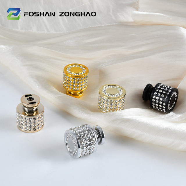 Single Hole Crystal Cabinet Handle Sparkling ABS Plastic Handle with Rhinestones Furniture Handles Knobs for Kitchen Drawer