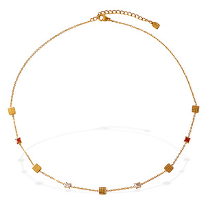 Collier en zircon plaqué or 18 carats, anti-ternissement, en acier inoxydable, bijoux de mode pour femmes - Product Image 6