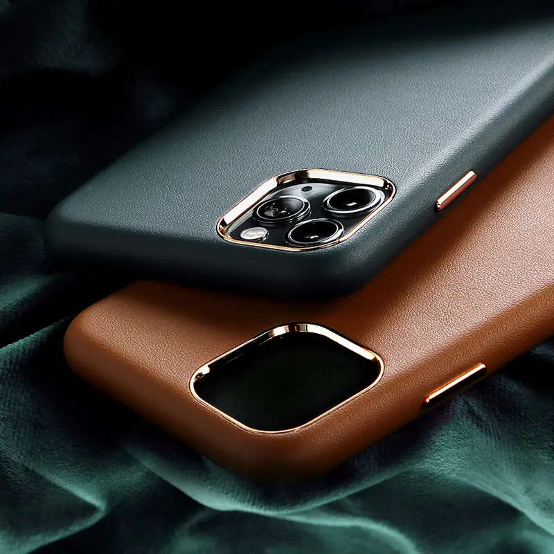 2020 capa de celular de couro pu impermeável, mais novo de alta qualidade, acessórios de telefone celular para iphone 12, capa de couro pu com botão de metal para 12