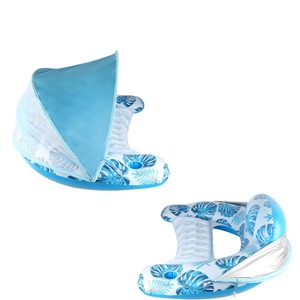 JOSEN Factory Lit flottant gonflable en PVC avec pare-soleil, chaise longue en maille détachable, porte-gobelet épaissi, pour adulte, pour bateau - Product Image 6