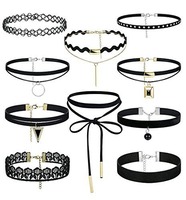 Ensemble de colliers pour femmes avec ruban ras du cou en dentelle personnalisée variée
