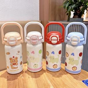 Bouteille d'eau isotherme mignonne motif chat en acier inoxydable 316 à double paroi sous vide pour filles, rentrée scolaire été 2025 - Product Image 2