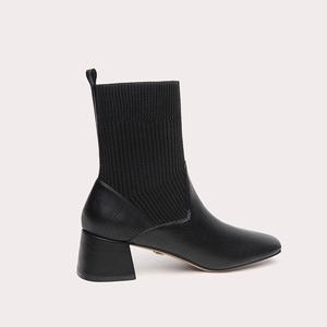 <span class=keywords><strong>Bottes</strong></span> mi-<span class=keywords><strong>mollet</strong></span> noires rétro à talon épais pour femmes, <span class=keywords><strong>bottes</strong></span> fines en tricot élastique, mode automne-hiver, petites tailles - Product Image 2