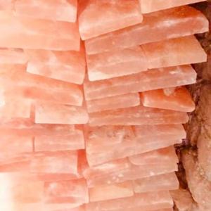 Azulejo de ladrillo de sal del Himalaya de alta calidad cuboide un lado natural y un lado plano-para decoración del hogar - Product Image 3