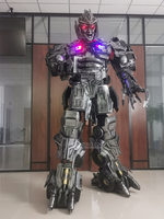 LED-Stelzenlauf-Roboter-Kostüm für Karneval & Cosplay – Gelb-Blaue Performance, Anpassbarer Roboter