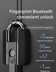 Slim vingerafdrukhangslot met Bluetooth, waterdicht antidiefstalslot voor kast, locker, lade, groot, robuust hangslot - Product Image 1