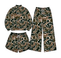 Vêtements pour enfants : Ensemble 3 pièces sweat-shirt et pantalon de jogging, motif camouflage personnalisé, design automne, style nœud français