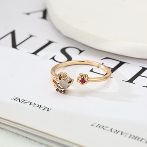 Anillo de Cobre para Mujer, Chapado en Oro, Joyería Delicada, Anillo Elegante para Regalo de Aniversario con Circonita Moderna - Product Image 1