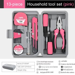 24 Piece OEM Household <b>Tool</b> <b>Set</b> <b>Hand</b> Repair Kit with Tape Measure Hammer Pliers Screwdriver Hex Keys in Hard Case Metals - Product Image 2