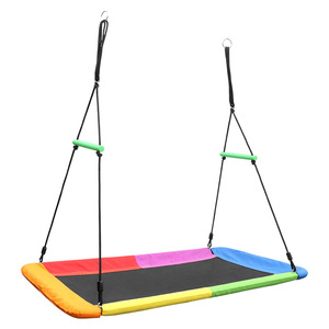 Columpio para exteriores de 150x83cm, tela Oxford, rectangular, para 2 personas, capacidad de 700 libras, con pasamanos, para parques de atracciones. - Product Image 1