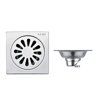 Drain de sol carré en acier inoxydable Anti-odeur accessoires de salle de bain Drain de sol