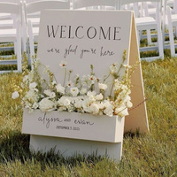 Panneau de bienvenue personnalisé pour mariage, fleurs, acrylique autoportant, décoration d'événement, support de bienvenue pour mariages et autres occasions