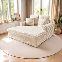 Sofá Cama Extraíble de Piel de Conejo Pinzhi Home Custom Click Clack, Sofá Cama Individual Convertible Moderno para Sala de Estar con Almacenamiento