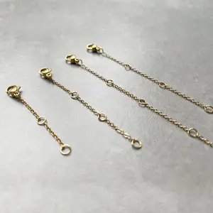 e-Manco Edelstahl Verlängerungskette mit Karabinerverschluss für DIY Schmuckherstellung Armbänder Halsketten Dropshipping - Product Image 4