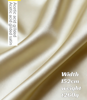 Tissu satiné haut de gamme 100 % polyester, aspect acétate, 260 g/m², brillant, lisse, luxueux et respirant, idéal pour robes de soirée et rideaux