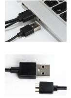 Kabel USB 3.0 Micro-B Y, Kabel Enclosure HDD dengan Kabel Daya Tambahan USB2.0 untuk Hard Disk 2.5"
