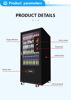 Distributeur automatique de snacks et de boissons Yunyin avec écran tactile de 10,1 pouces, refroidissement par compresseur et capacité de 300 à 720 articles