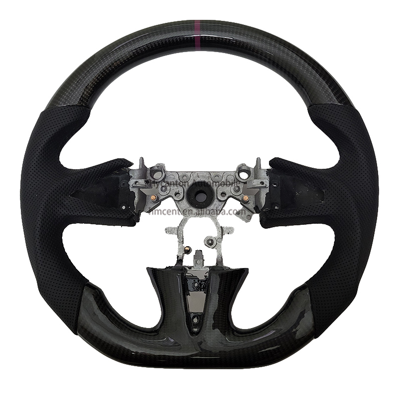 หนังสีดำ + คาร์บอนไฟเบอร์ + เครื่องหมายส่งคืนสีแดง + เย็บสีดำ