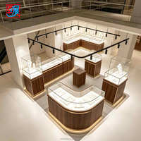 Comptoir de présentation de bijoux en bois de noyer haut de gamme, vitrine de présentation de bijoux pour magasin d'or et de diamants
