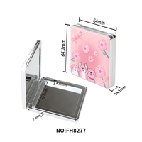 Palette de fards à paupières rectangulaire vide, boîte en plastique transparente, emballage en matériaux recyclés, logo personnalisé, étui compact pour poudre