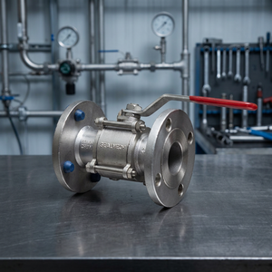 Válvula de Bola de Acero al Carbono CF8 CF8M de 1 Pieza y Calibre Completo 150 #   Válvula de Palanca Industrial de 1/4"-4" con Brida BSP NPT para Agua, Aceite y Gas - Product Image 1