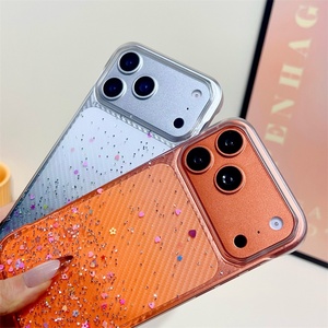 เคสโทรศัพท์มือถือใสสีรุ้งวิบวับ ประดับกลิตเตอร์ สำหรับ iPhone 17 Air 16 15 Pro Max  ฝาหลังลายตาราง TPU - Product Image 5