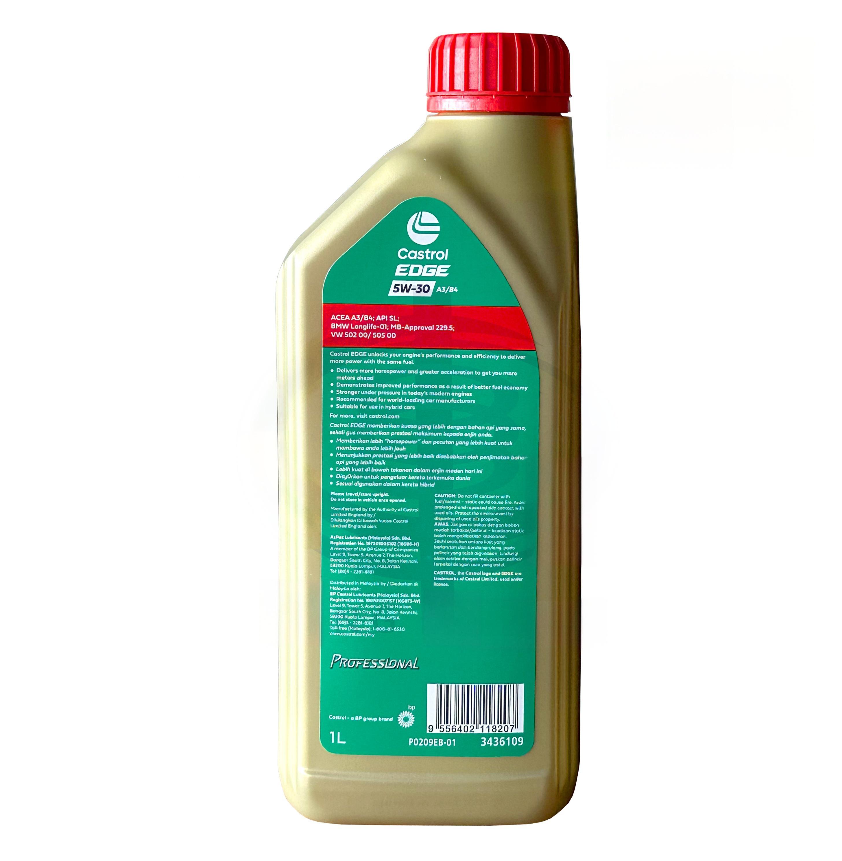 Genuine  Edge Professional 5W-30 SL 1L Full Synthetic Oil, 24 Bottles/Carton, VW 504.00/507.00 Approved