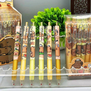 Капибара Kawaii мультяшная черная чернильная гелевая ручка для студентов канцелярские товары школьные и офисные принадлежности для детей подарок на день рождения - Product Image 5