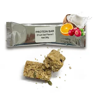 OEM oat protein bar pack menyesuaikan rasa energi bar penurunan berat badan produk pengganti makanan buah oat protein bar