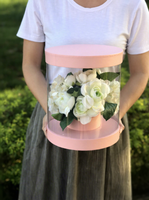 Boîte ronde en PVC pour fenêtre, boîte cadeau pliable pour fleurs, seau à fleurs rond, boîte à fleurs transparente pour la Saint-Valentin