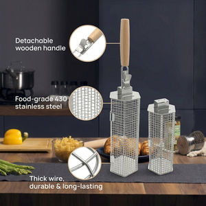 Cesta de asado hexagonal compacta personalizada de acero inoxidable <span class=keywords><strong>para</strong></span> parrillas de carbón y gas, y ahumadores de exterior - Product Image 5