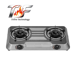 Trifire 非洲热销便携式双灶头 5.2KW 手动点火燃气灶 黑色不锈钢嵌入式厨房电器 - Product Image 1