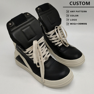 Botas Vaqueras de Cuero Genuino para Hombre, con Cierre de Cremallera y Cordones, Talla Grande, Alta Calidad, Moda Casual, Botas al Tobillo - Product Image 2