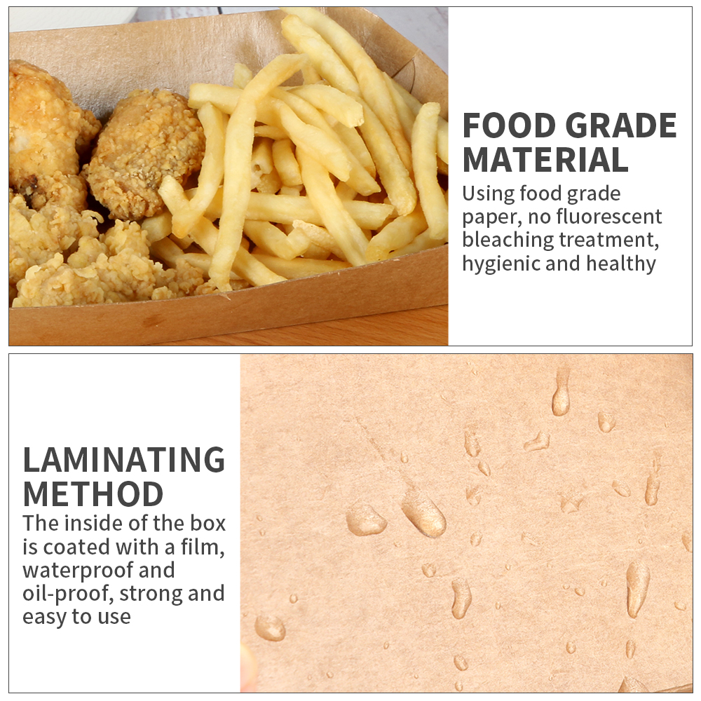 disposable greaseproof PE coated french fries chip paper tray boat box package for foodPopular