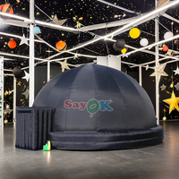Tente de projection de planétarium gonflable géante noire de 10 m avec souffleur d'air