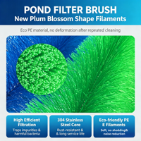 Industrieller Teichreinigungsfilter mit Polypropylen/Nylon/PET-Borsten und Edelstahlgriff, OEM/ODM anpassbar für Wasser