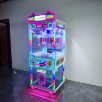 Machine de jeu de distribution de mini-jouets à 40 clips à monnayeur avec armoire transparente, machine à cadeaux à clips