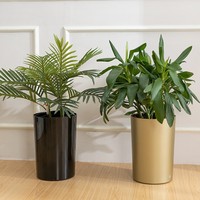 Grand pot de fleurs rond en plastique de style moderne nordique en bambou émaillé avec système d'arrosage automatique paresseux simple Pot de fleur laqué