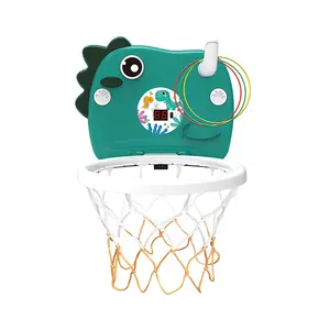Dinosaurio dibujos animados Mini tiro deporte juguete niños baloncesto juguetes interior portátil baloncesto aro juguete