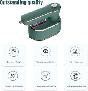 Plancha de Vapor Giratoria Portátil, Generador de Vapor Doble Húmedo y Seco, Vaporizador de Ropa Portátil para el Hogar y Viajes - Product Image 5