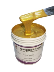 Pasta Metallica Dorata Super Lucida a Base d'Acqua per Serigrafia su Bazin - Product Image 2