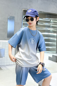 Trajes de <span class=keywords><strong>ropa</strong></span> para niños con estampado degradado para niños, camisetas y pantalones cortos, <span class=keywords><strong>ropa</strong></span> de verano de moda para <span class=keywords><strong>adolescentes</strong></span> - Product Image 6