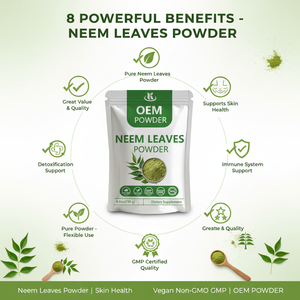 プレミアムグレードのニーム葉エキス粉末、自然なアーユルヴェーダサプリメント、輝く肌と光沢のある髪のためのニーム葉粉末 - Product Image 3
