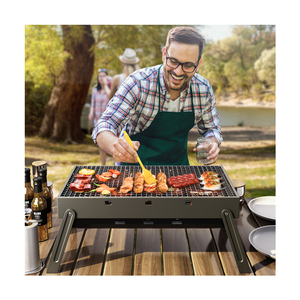 Barbacoa de carbón de acero inoxidable para <span class=keywords><strong>exteriores</strong></span>, pequeña parrilla plegable para acampar, cocina, comercial, china - Product Image 1