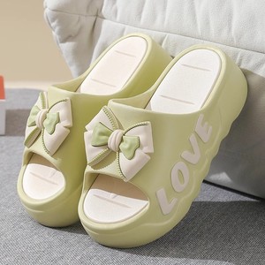 Sandales à talons hauts pour femmes, tendance mode été, plage en plein air, plateforme épaisse, semelle souple en EVA, imprimé nœud, antidérapantes, hauteur - Product Image 6