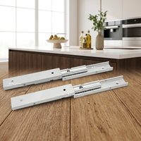 Glissières de tiroir de cuisine et salle à manger modernes, silencieuses, à double couche, à extension complète, avec interstice de 500 mm, en alliage d'aluminium de 20 mm, 100% prêtes à l'emploi