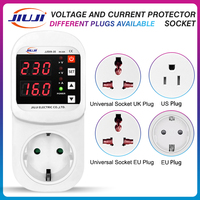 Prise de protection contre les surtensions JIUJI 16A, protection automatique contre la tension et le courant, AC 110V 220V, réglable 10A 16A, protection contre les surtensions, prise EU pour réfrigérateur