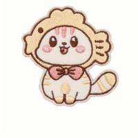 Vente en gros de patchs brodés en forme de chat de dessin animé mignon ensemble de fer sur appliques pour enfants bricolage vêtements chapeau sac décoration