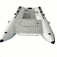 Bateau pneumatique catamaran en aluminium de 3,8 m, Mehler PVC, capacité de 6 personnes avec plateforme d'extension à l'avant pour la surveillance, fabriqué en Chine OEM ODM